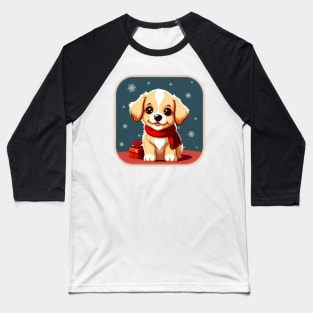 Puppy In A Red Scarf Baseball T-Shirt